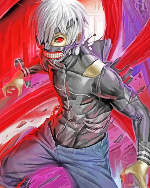 Ken Kaneki Anime Character Painting By Numberss.png