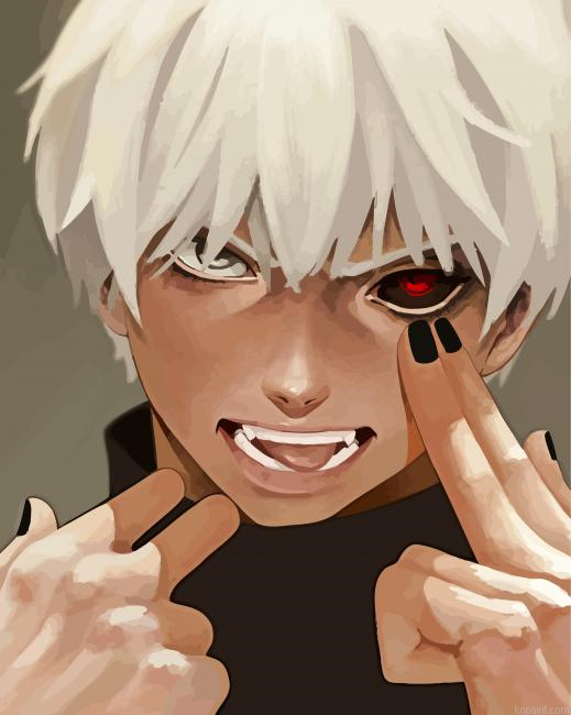 Ken Kaneki Tokyo Ghoul Character Painting By Numberss.png
