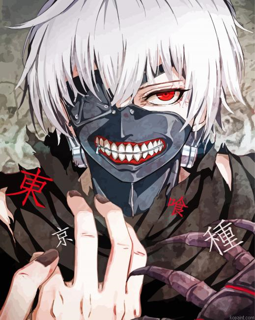 Ken Kaneki Tokyo Ghoul Painting By Numberss.png