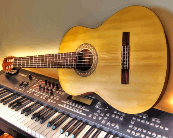 Keyboard And Guitar Painting By Numberss.png