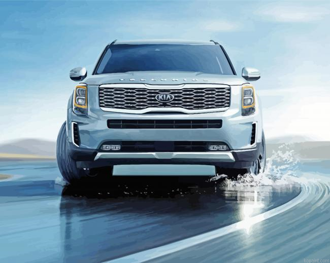 Kia Telluride Car On The Road Painting By Numberss.png