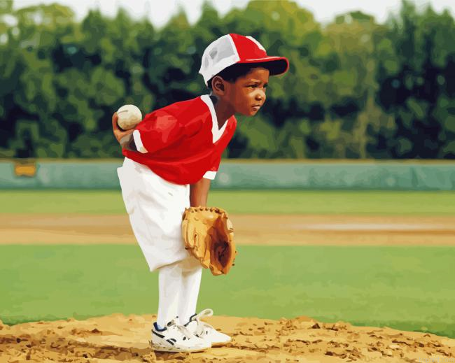 Kid Playing Baseball Painting By Numberss.png