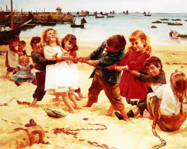 Kids Tug Of War Art Painting By Numberss.png