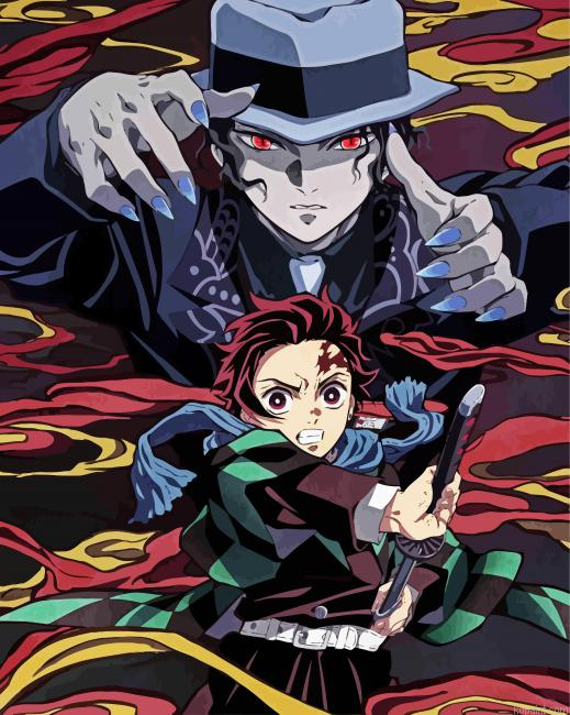 Kimetsu No Yaiba Tanjiro Kamado And Muzan Ainme Painting By Numberss.png