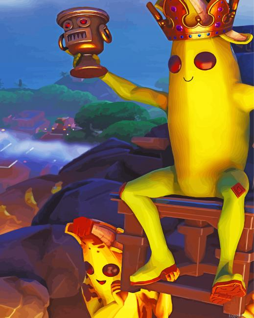 King Fortnite Banana Painting By Numberss.png