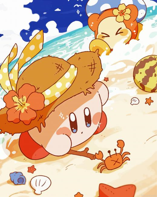 Kirby On Beach Painting By Numberss.png