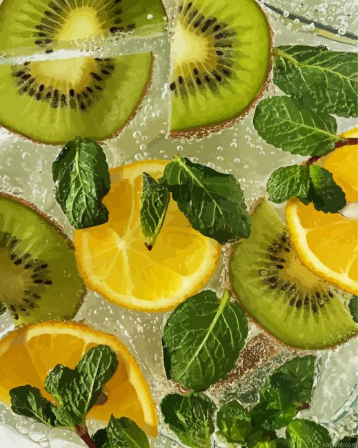 Kiwi And Citrus Lemon Paint By Numbers.png
