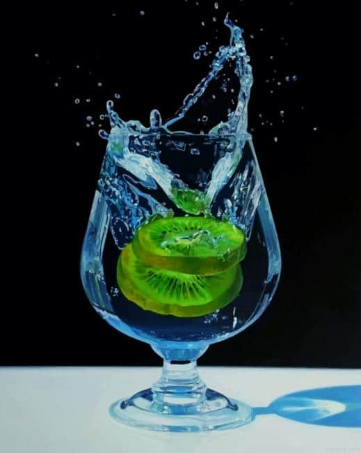 Kiwi Fruit In Water Glass Painting By Numberss.png