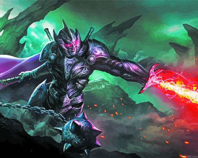 Knight And Fire Bolt Painting By Numberss.png