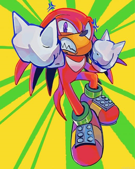 Knuckles Anime Character Painting By Numberss.png