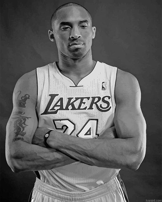 Kobe Bryant Black And White New Painting By Numberss.png