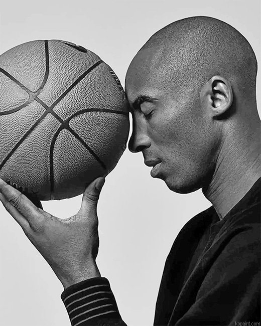 Kobe Bryant Black And White Portrait New Painting By Numberss.png