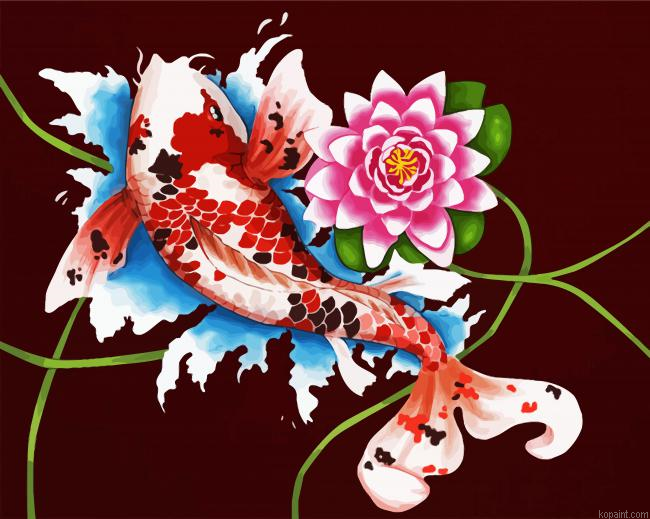 Koi Fish Painting By Numberss.png