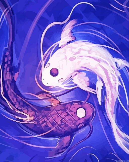Koi Fishes Art Painting By Numberss.png