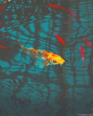 Koi Yellow Fish New Painting By Numberss.png