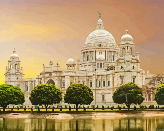 Kolkata Victoria Memorial Painting By Numberss.png