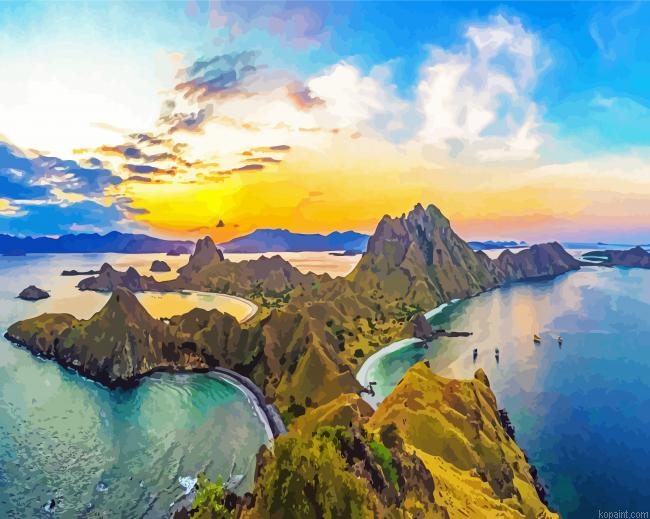 Komodo Island At Sunset Paint By Numbers