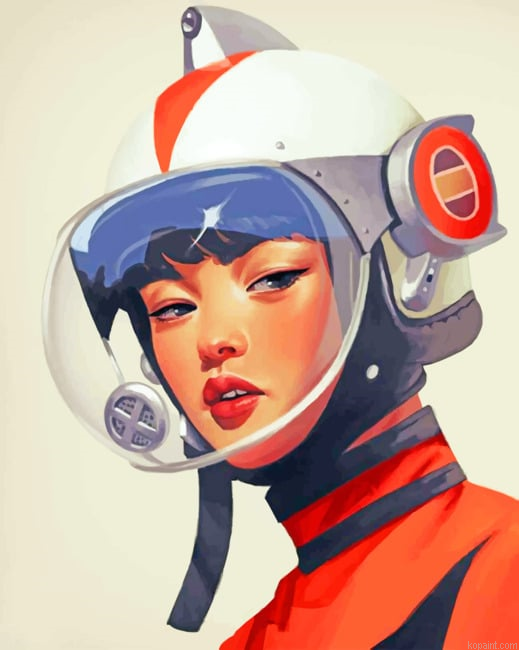 Korean Astronaut Girl New Painting By Numberss.png