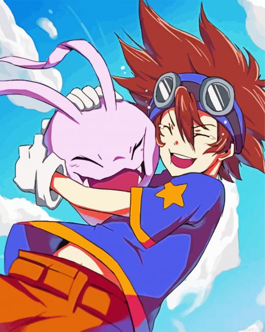 Koromon And Tai Kamiya Painting By Numberss.png