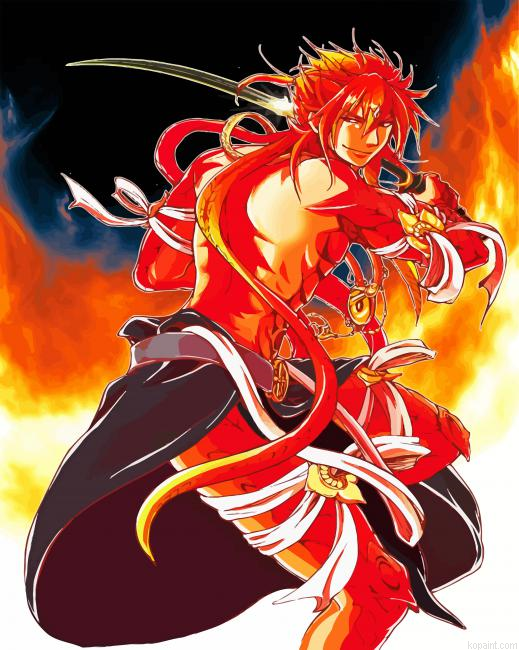 Kouen Ren Magi Anime Painting By Numberss.png