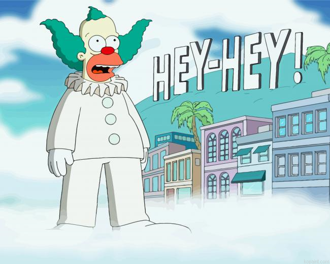 Krusty Clown The Simpsons Painting By Numberss.png