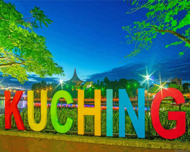 Kuching Malaysia City Painting By Numberss.png