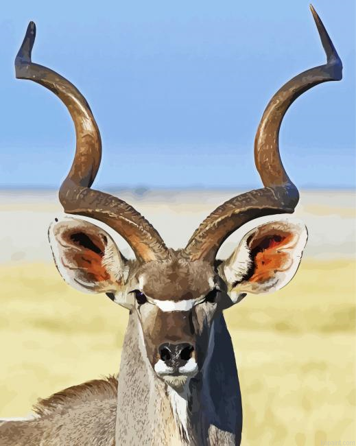 Kudu Animal Close Up Painting By Numberss.png