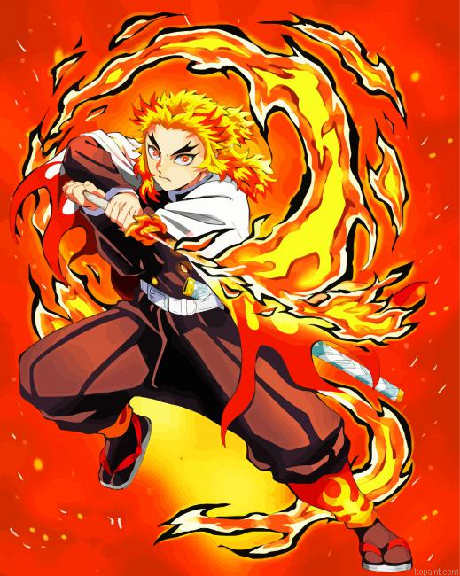 Kyojuro Demon Slayer Character Painting By Numberss.png