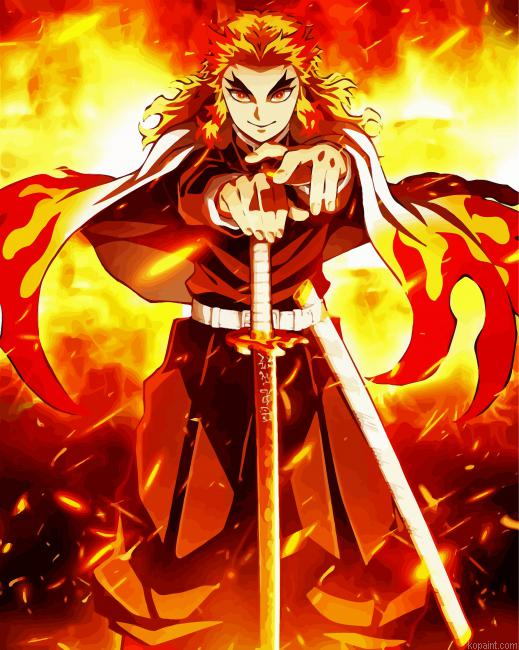 Kyojuro Rengoku Demon Slayer Painting By Numberss.png