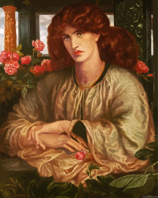 La Donna Della Finestra Rossetti Painting By Numberss.png
