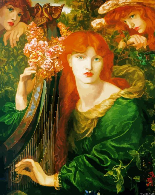 La Ghirlandata By Rossetti Painting By Numberss.png