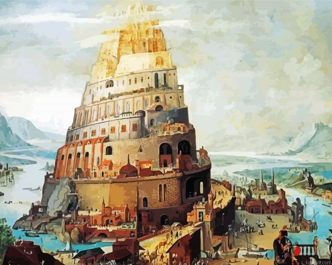 La Tour Du Babel Illustration Painting By Numberss.png