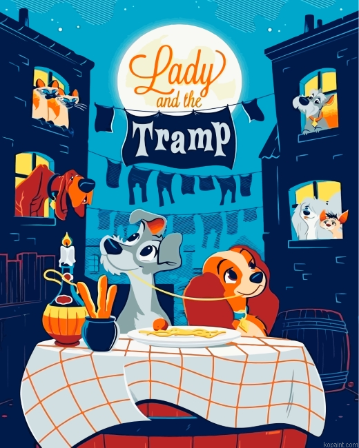Lady And The Tramp Painting By Numberss.png