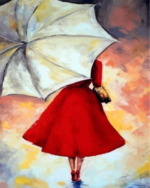 Lady And Umbrella Painting By Numberss.png