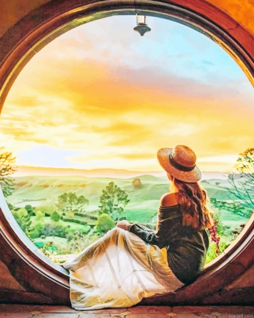 Lady Contemplating The Nature New Painting By Numberss.png
