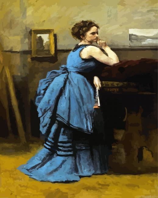 Lady In Blue Paint By Numbers