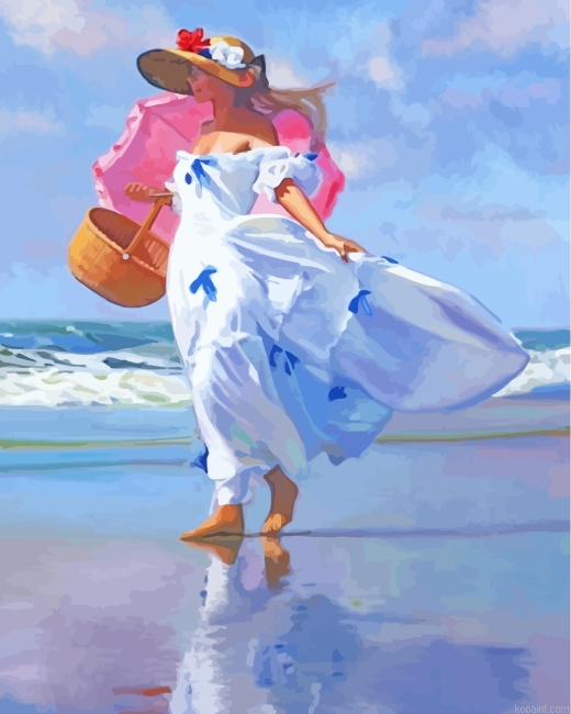 Lady On The Beach Paint By Numbers