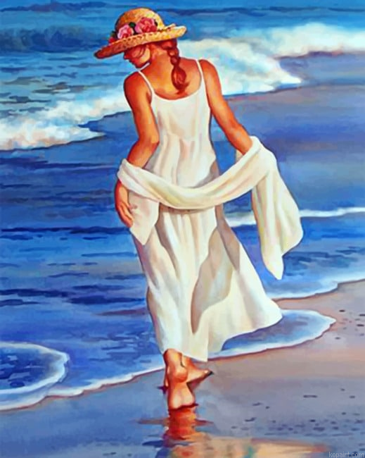 Lady On The Beach Women Paint By Numbers