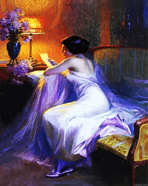 Lady Reading Letter Painting By Numberss.png