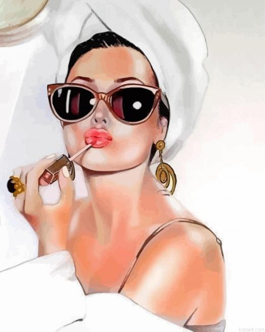Lady Wearing Lipstick Painting By Numberss.png