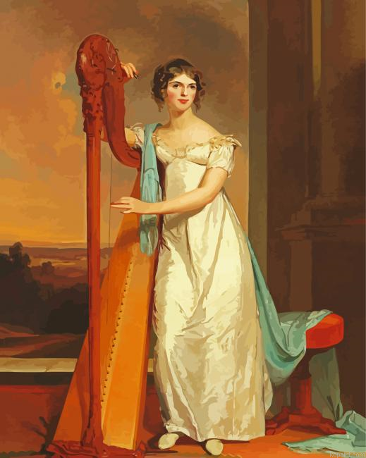 Lady With A Harp Paint By Numbers