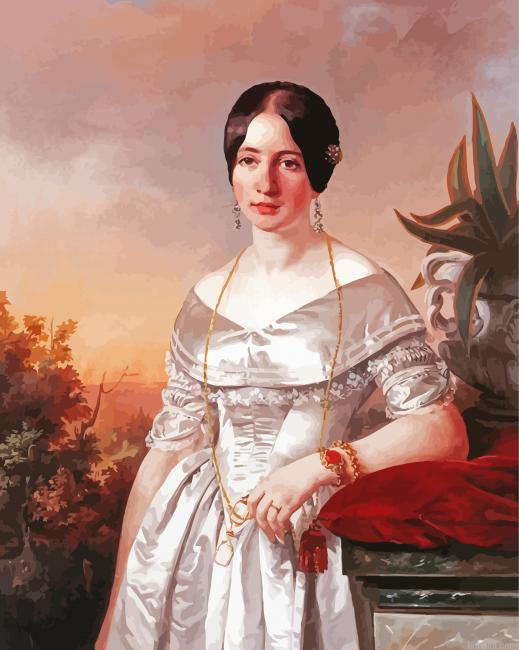 Lady With A Lorgnette By Jozsef Borsos Painting By Numberss.png