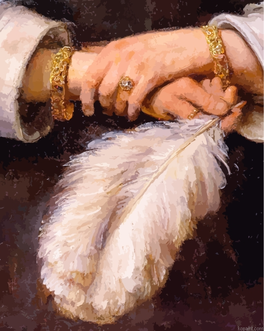 Lady With An Ostrich Feather Painting By Numberss.png