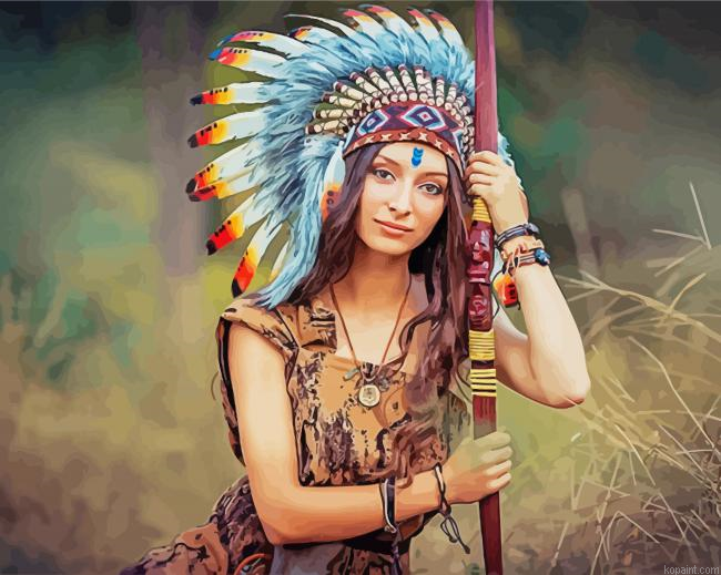 Lady With Head Dress Painting By Numberss.png