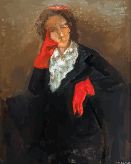 Lady With Red Glove Painting By Numberss.png