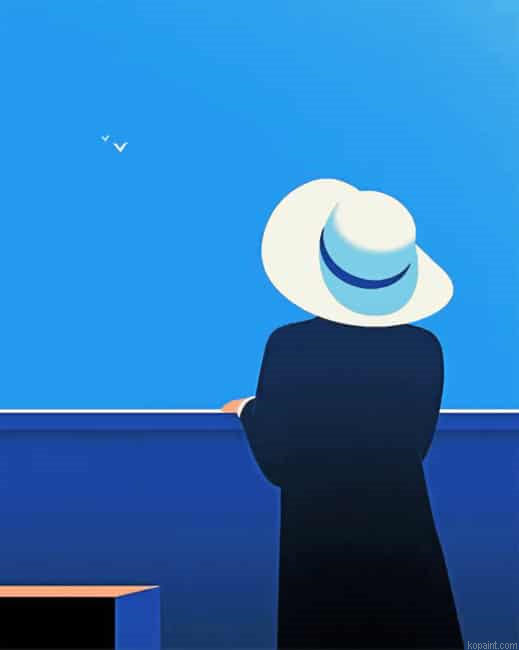 Lady With White Hat Illustrations Paint By Numbers