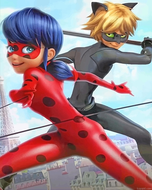 Ladybug And Cat Noir New Painting By Numberss.png