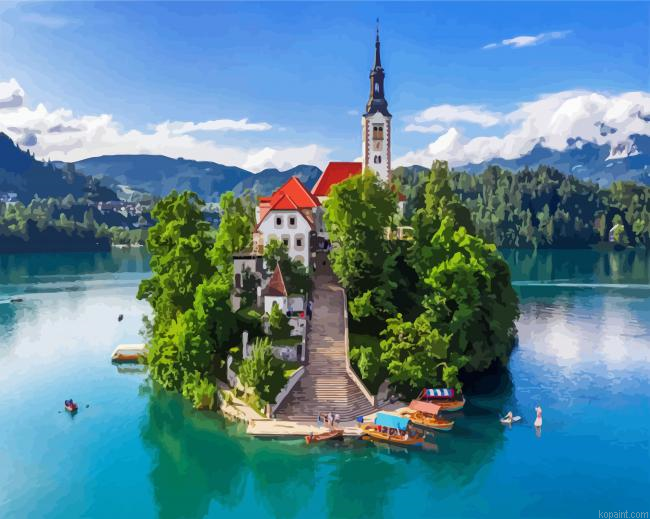 Lake Bled Slovenia Painting By Numberss.png