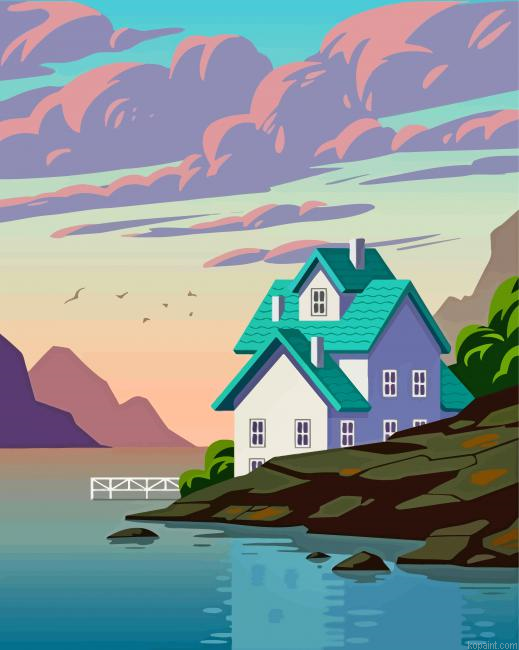 Lake House Illustration Painting By Numberss.png
