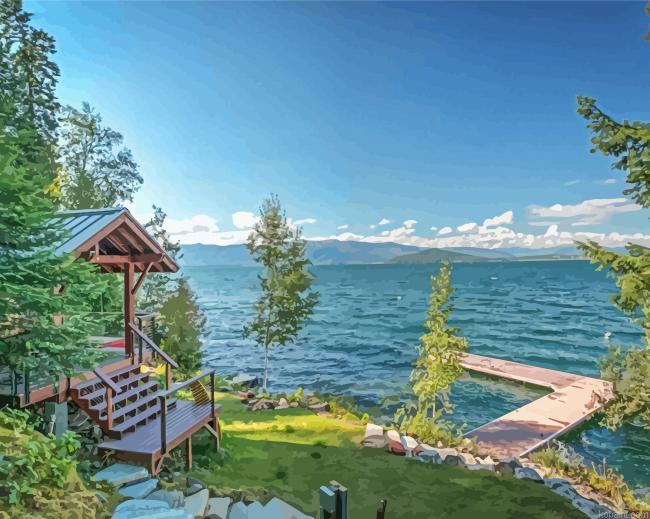 Lake Side Cabin Painting By Numberss.png
